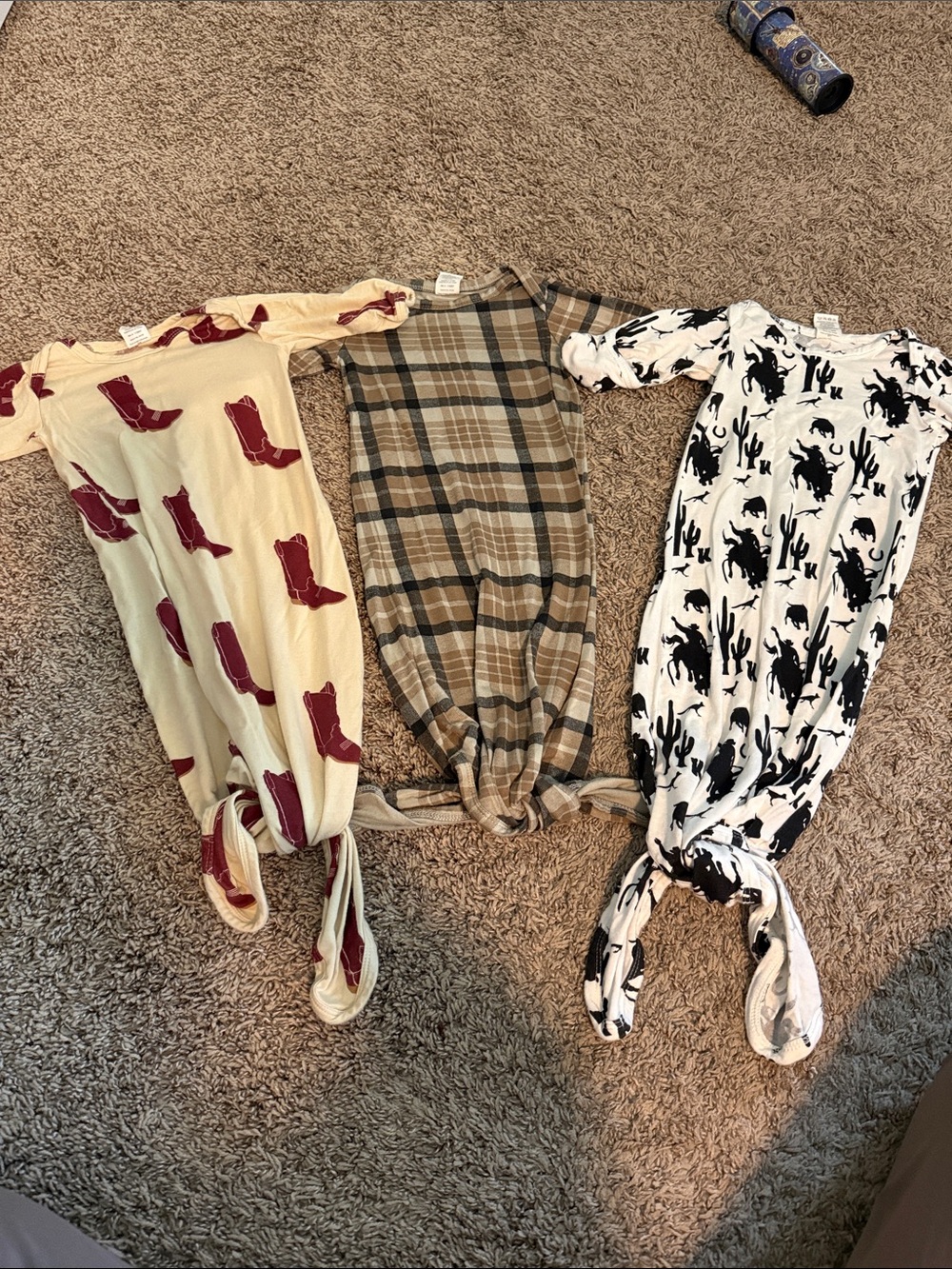 Gender Neutral One Piece Cowboy Western Baby Gowns